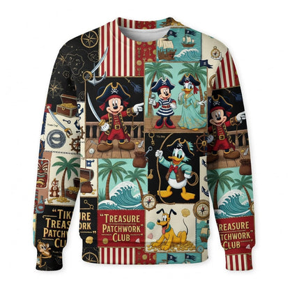 Pirate Mouse AOP T-Shirt - Treasure Patchwork Club