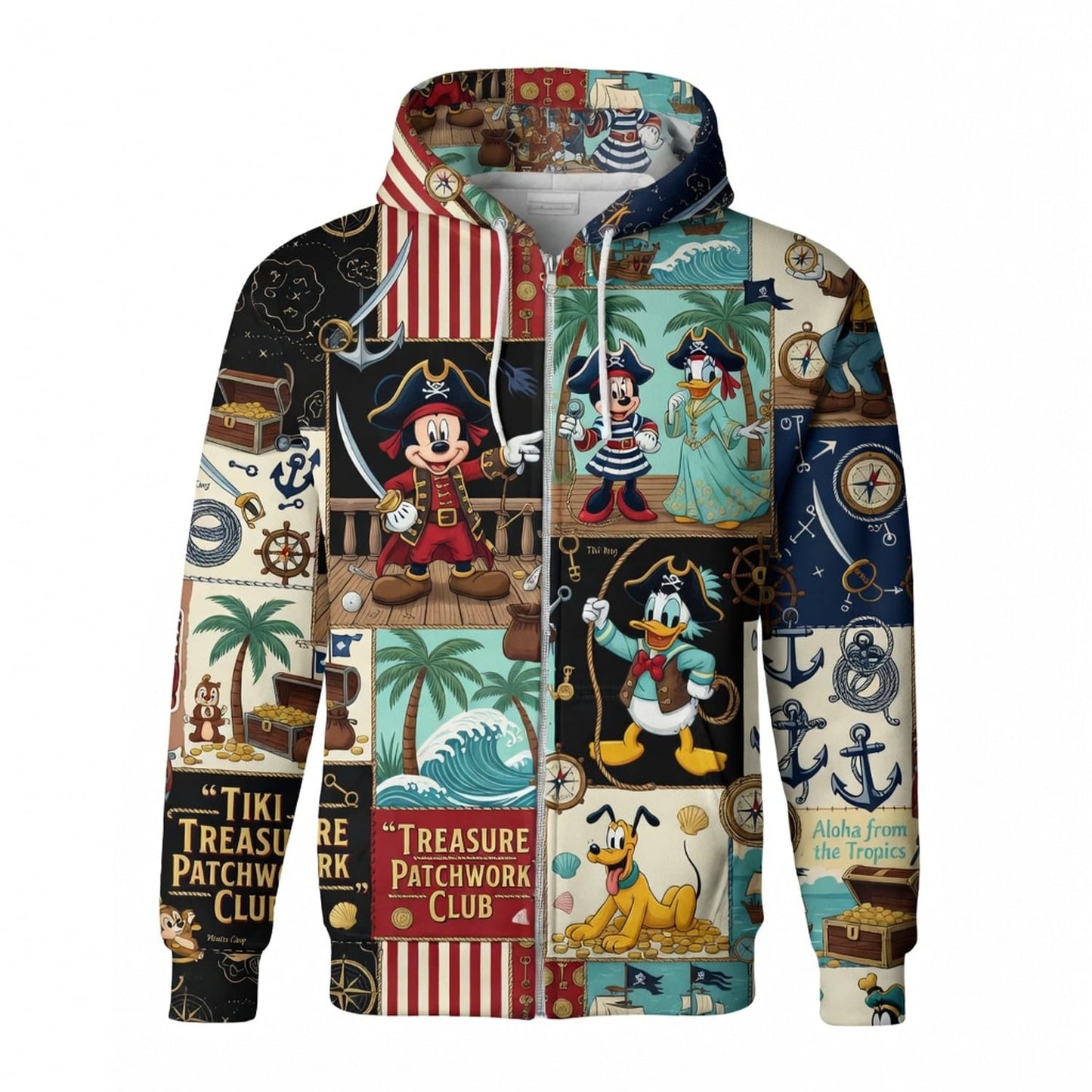 Pirate Mouse AOP T-Shirt - Treasure Patchwork Club