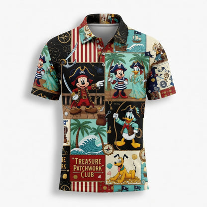 Pirate Mouse AOP T-Shirt - Treasure Patchwork Club