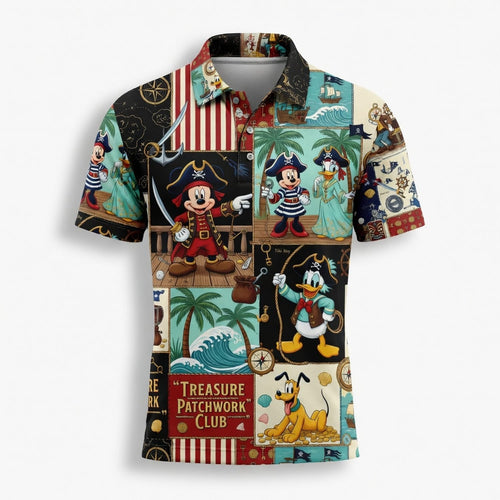 Pirate Mouse AOP T-Shirt - Treasure Patchwork Club