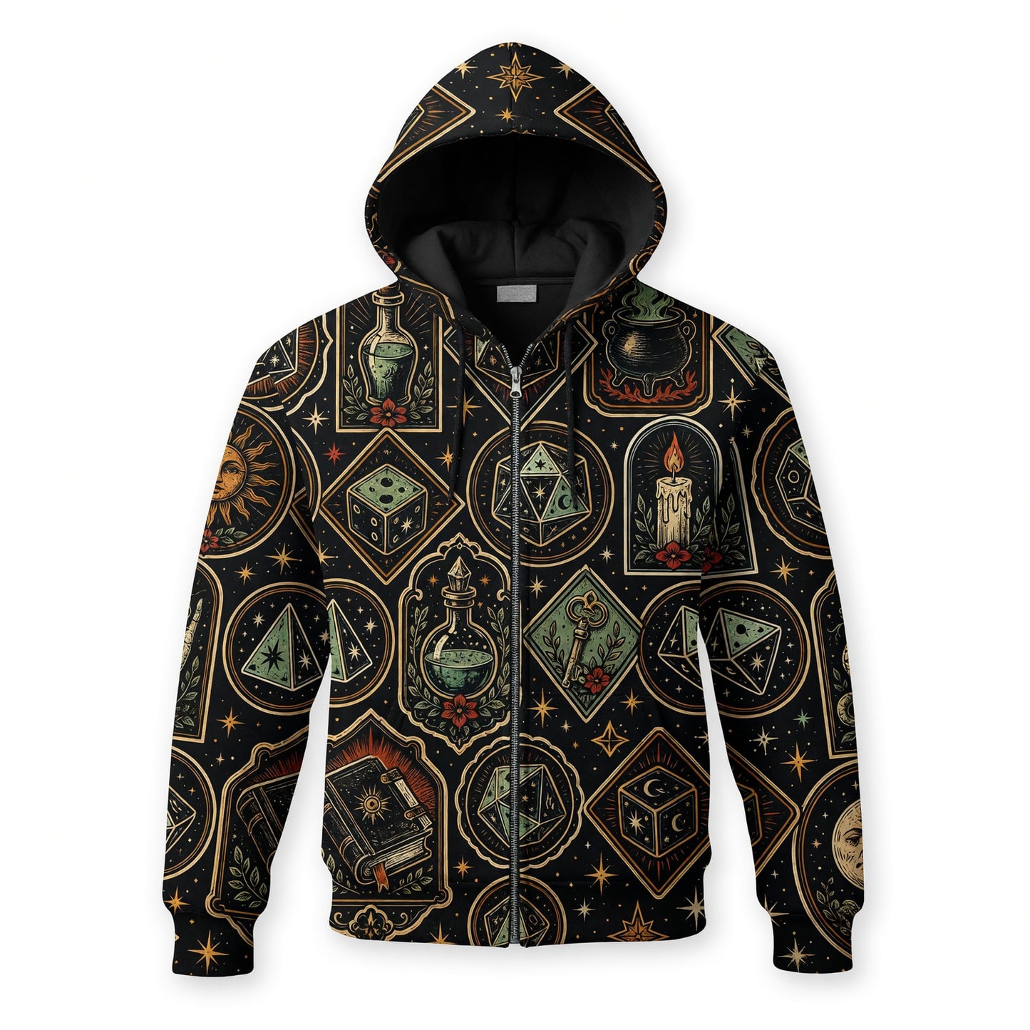 Witchcraft Occult Dice AOP T-Shirt - Mystic RPG Streetwear