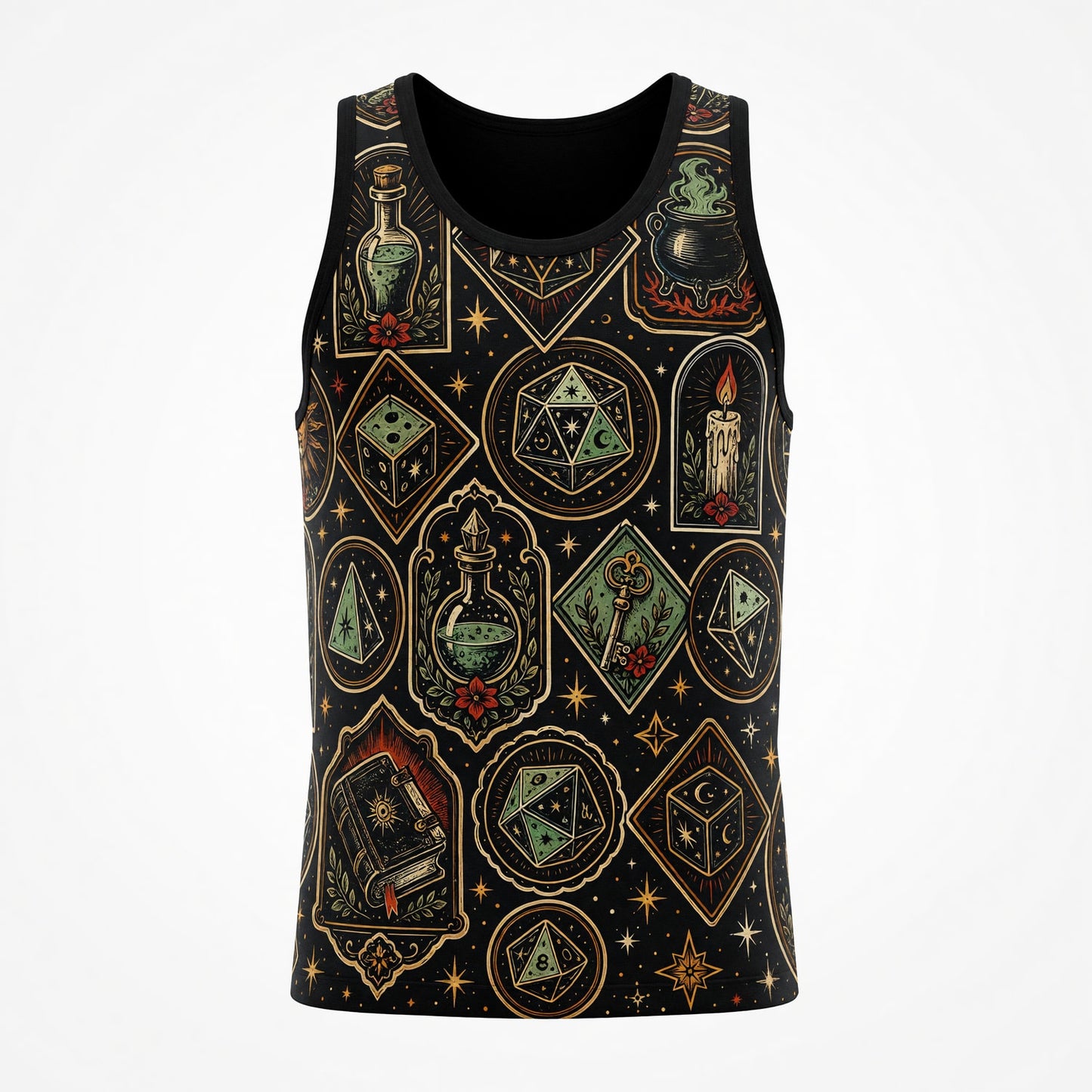 Witchcraft Occult Dice AOP T-Shirt - Mystic RPG Streetwear