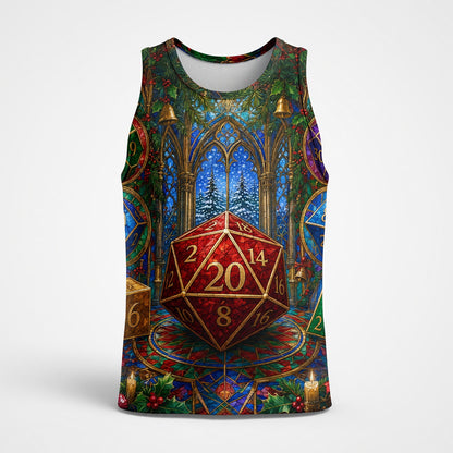 Christmas Dice AOP Apparel - Stained Glass Holiday Fantasy RPG