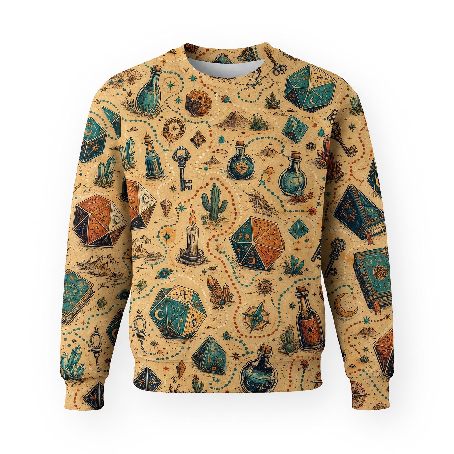 Mystic Dice AOP Apparel - Celestial Fantasy RPG Pattern