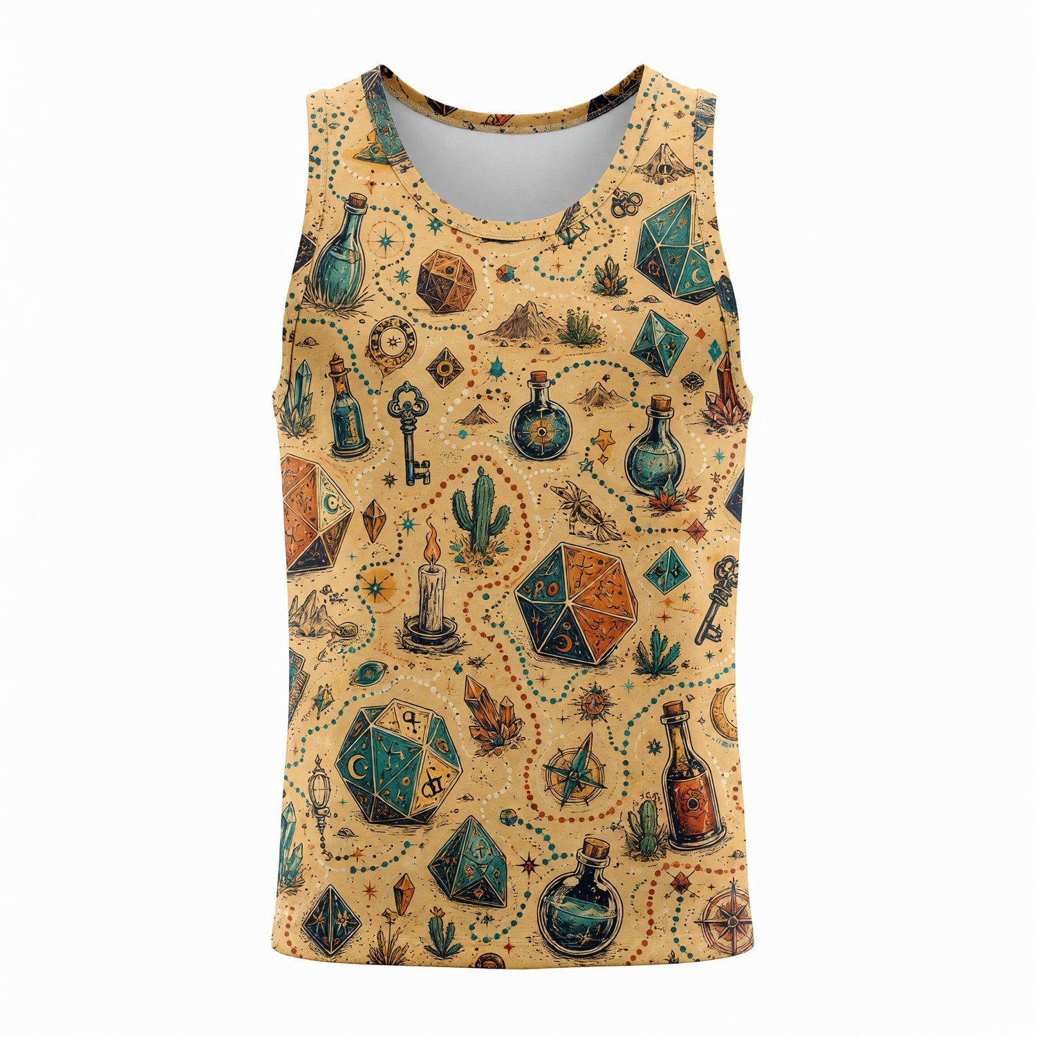 Mystic Dice AOP Apparel - Celestial Fantasy RPG Pattern