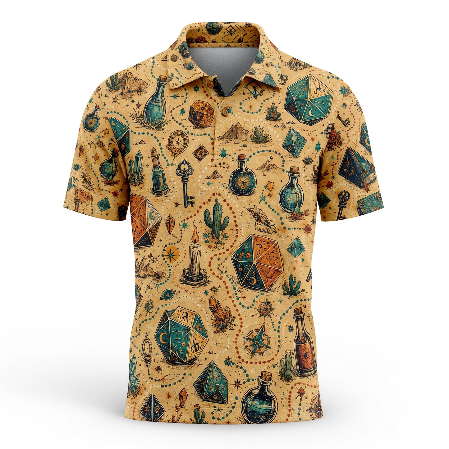 Mystic Dice AOP Apparel - Celestial Fantasy RPG Pattern