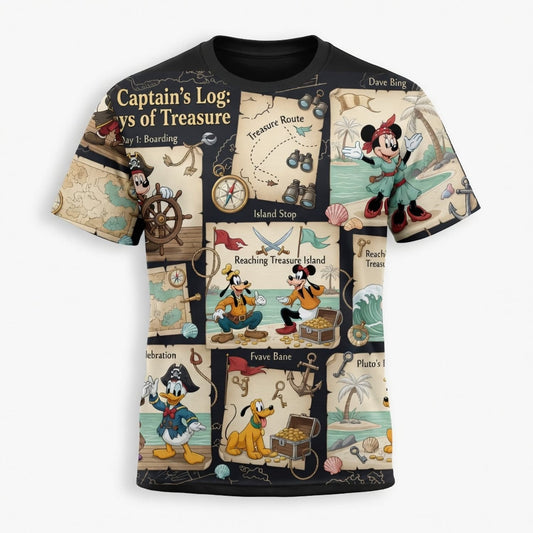 Pirate Treasure AOP T-Shirt - Mouse Friends Adventure Apparel