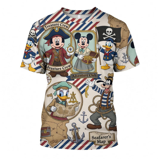 Adventure Crew Mouse Duck Silly Dog Pirate AOP Apparel
