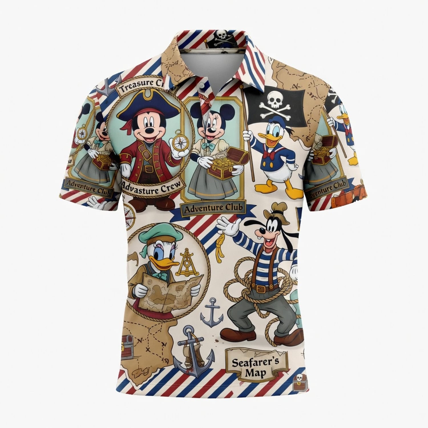 Adventure Crew Mouse Duck Silly Dog Pirate AOP Apparel