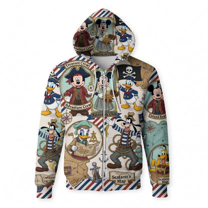 Adventure Crew Mouse Duck Silly Dog Pirate AOP Apparel