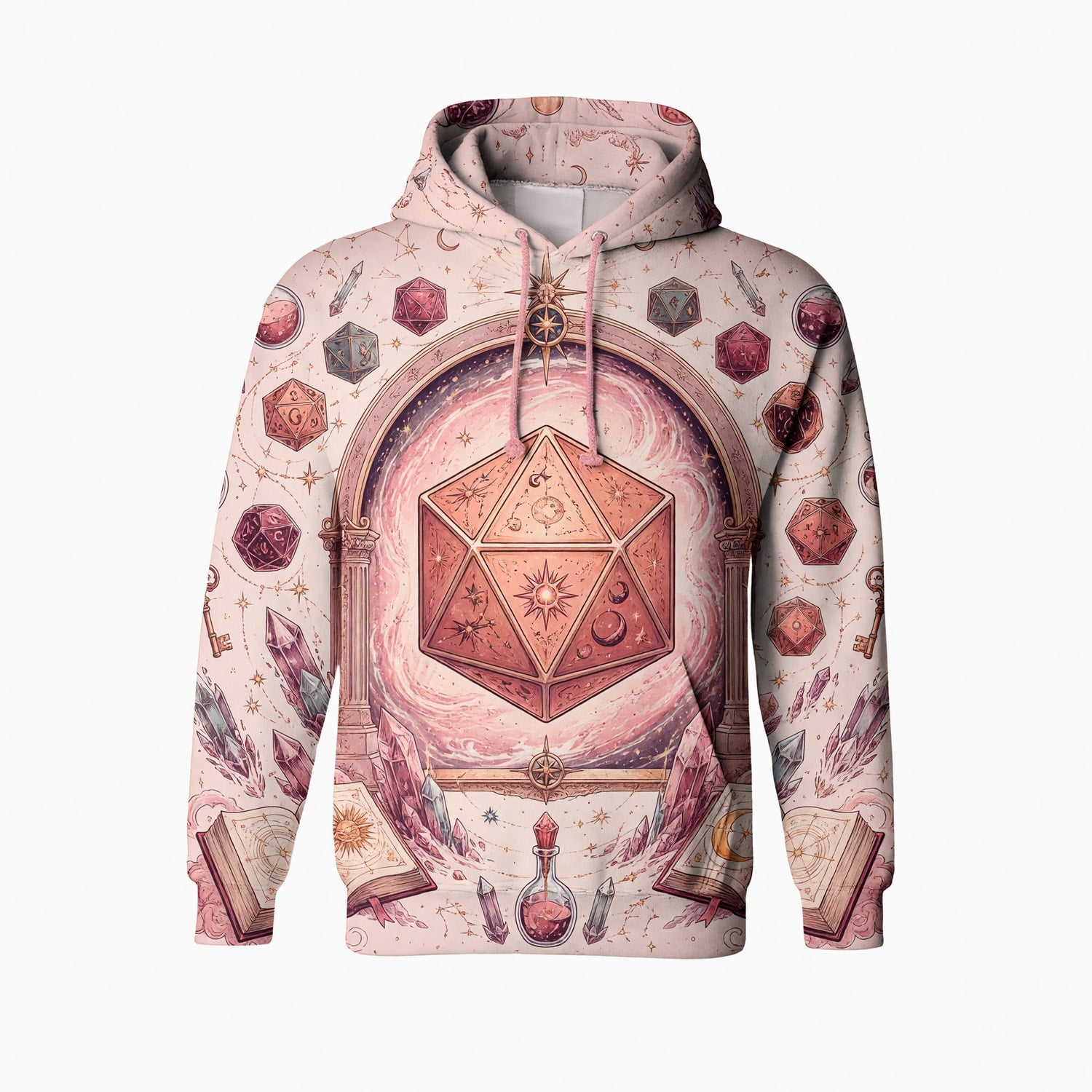 Celestial D20 AOP T-Shirt - Mystic Fantasy RPG Streetwear