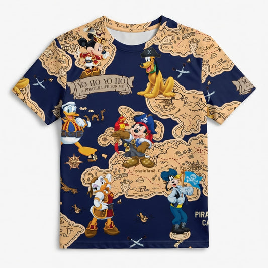 Pirate Map Adventure AOP Apparel Mouse Duck Silly Dog Pup
