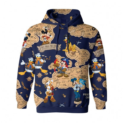 Pirate Map Adventure AOP Apparel Mouse Duck Silly Dog Pup