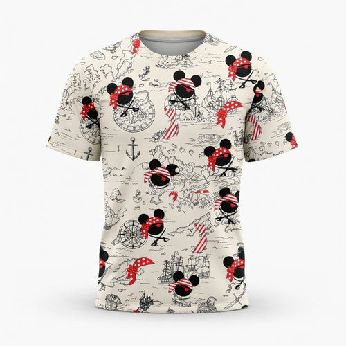 Pirate Map Icons AOP Apparel Mouse