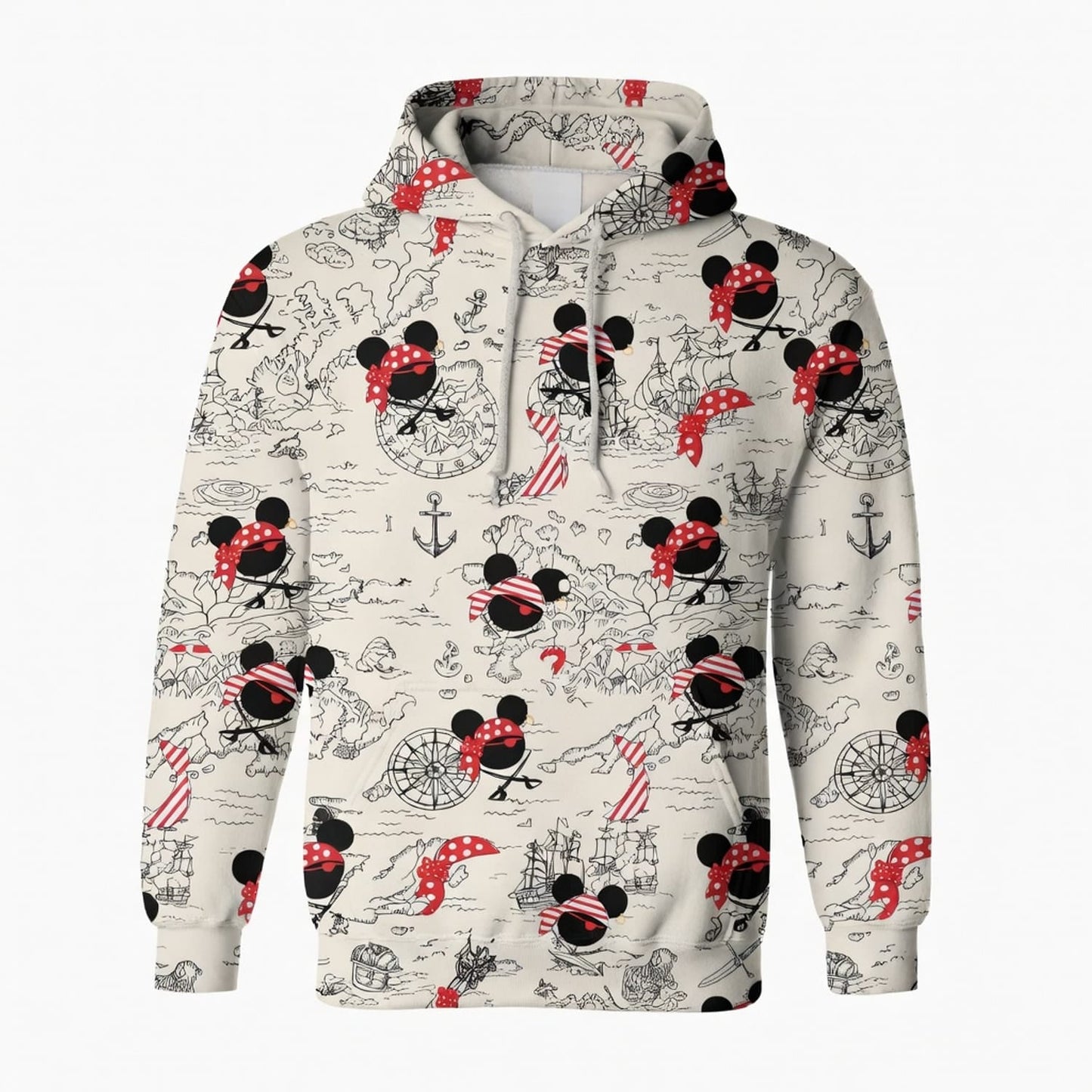 Pirate Map Icons AOP Apparel Mouse