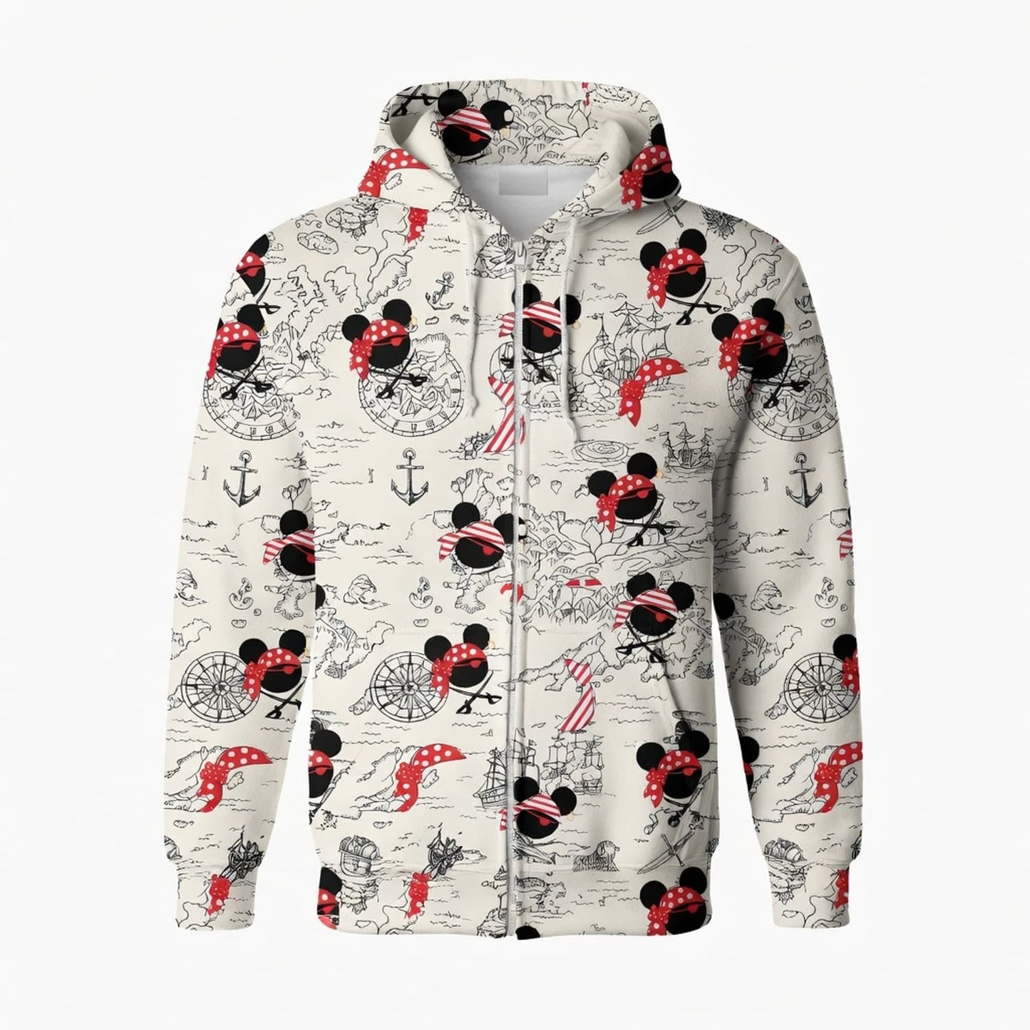 Pirate Map Icons AOP Apparel Mouse