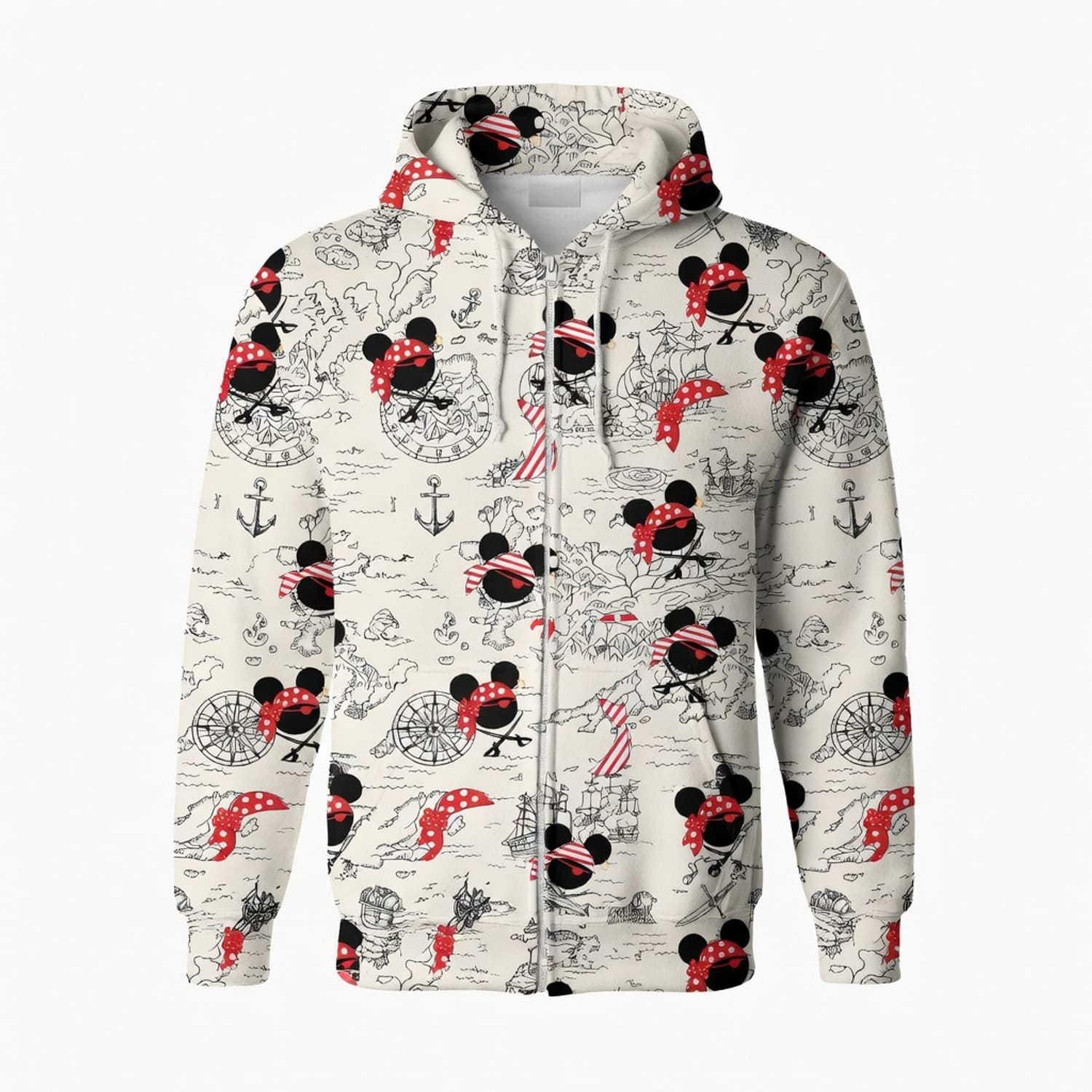 Pirate Map Icons AOP Apparel Mouse