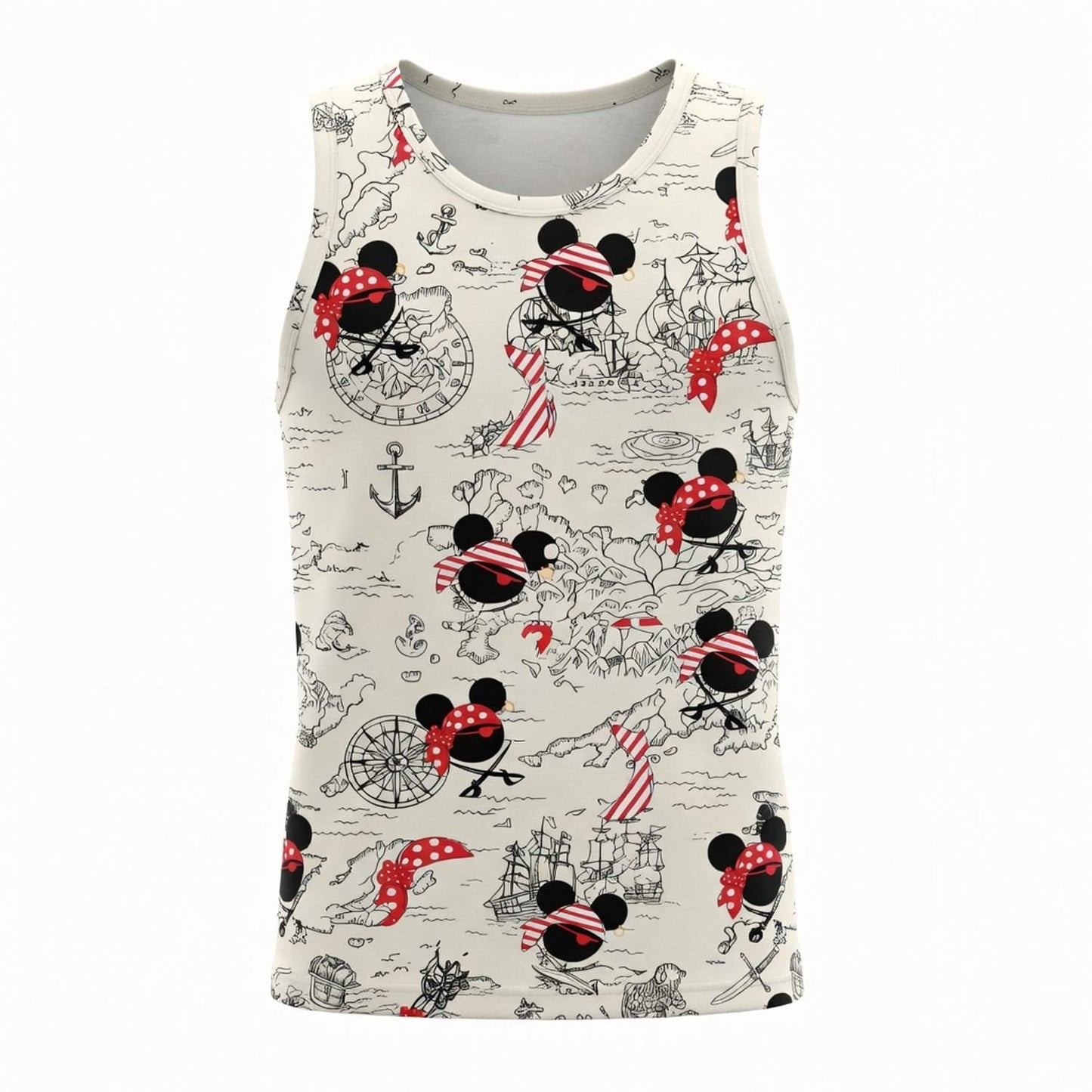 Pirate Map Icons AOP Apparel Mouse