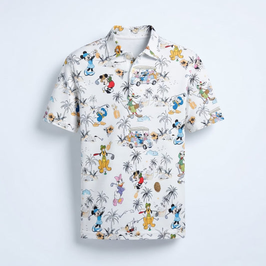 Golf Vacation Mouse Duck Lady Duck Silly Dog Pup AOP Apparel