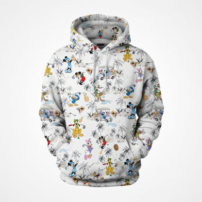 Golf Vacation Mouse Duck Lady Duck Silly Dog Pup AOP Apparel