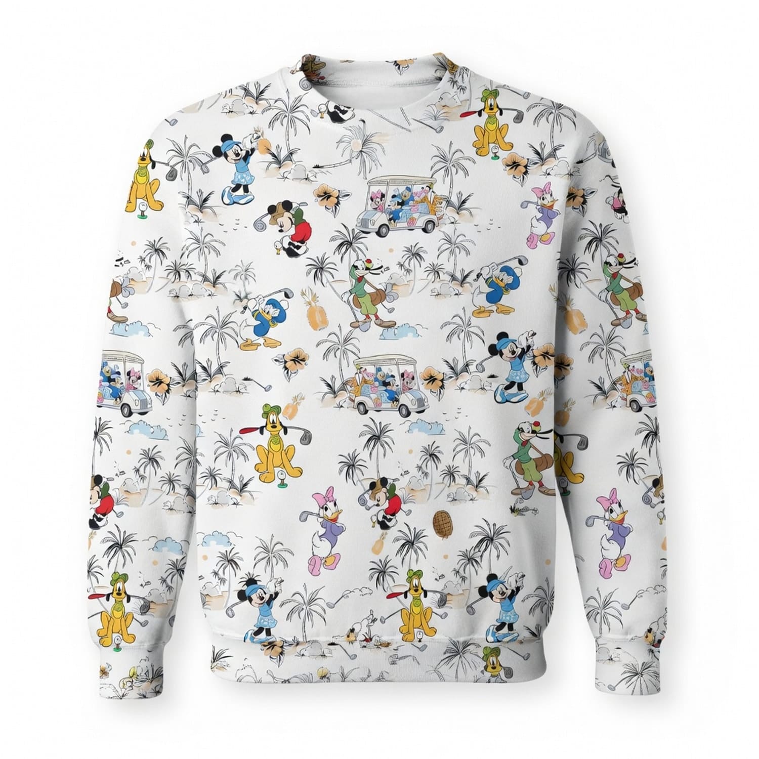Golf Vacation Mouse Duck Lady Duck Silly Dog Pup AOP Apparel