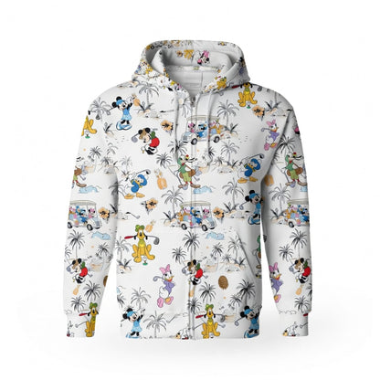 Golf Vacation Mouse Duck Lady Duck Silly Dog Pup AOP Apparel