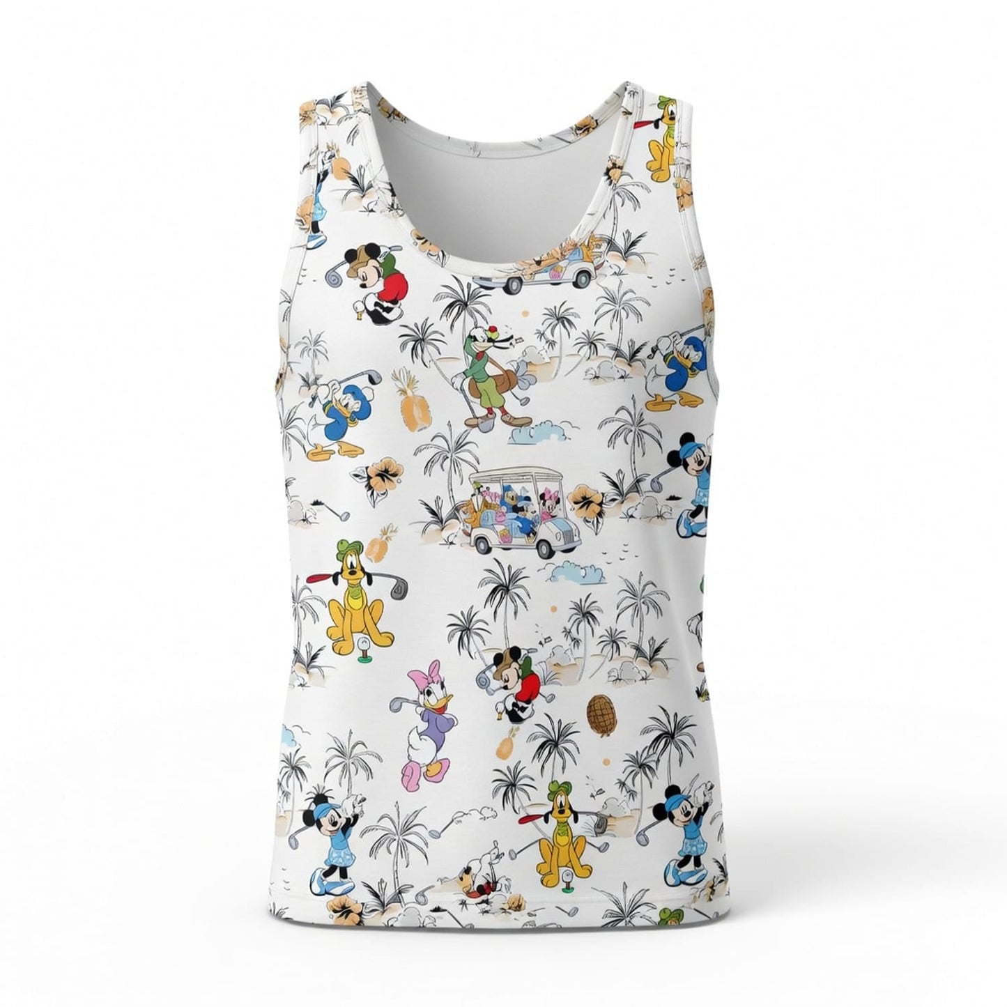 Golf Vacation Mouse Duck Lady Duck Silly Dog Pup AOP Apparel