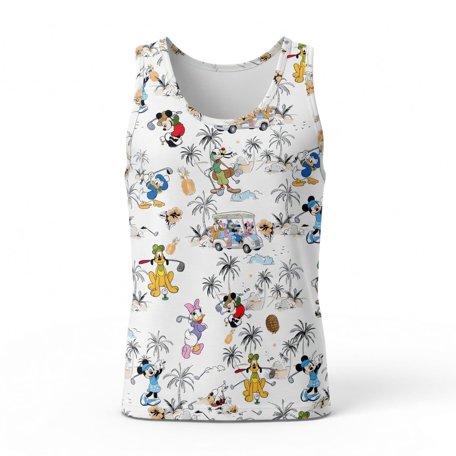 Golf Vacation Mouse Duck Lady Duck Silly Dog Pup AOP Apparel