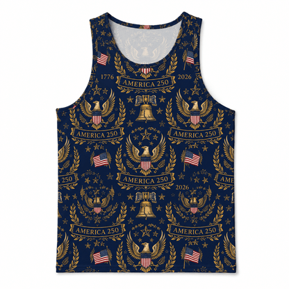 America 250 Luxury Eagle Crest Patriotic 1776-2026 Liberty Bell Apparel - AOPI1A3T001