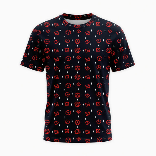 Polyhedral Dice AOP T-Shirt - Tabletop RPG Gamer Streetwear