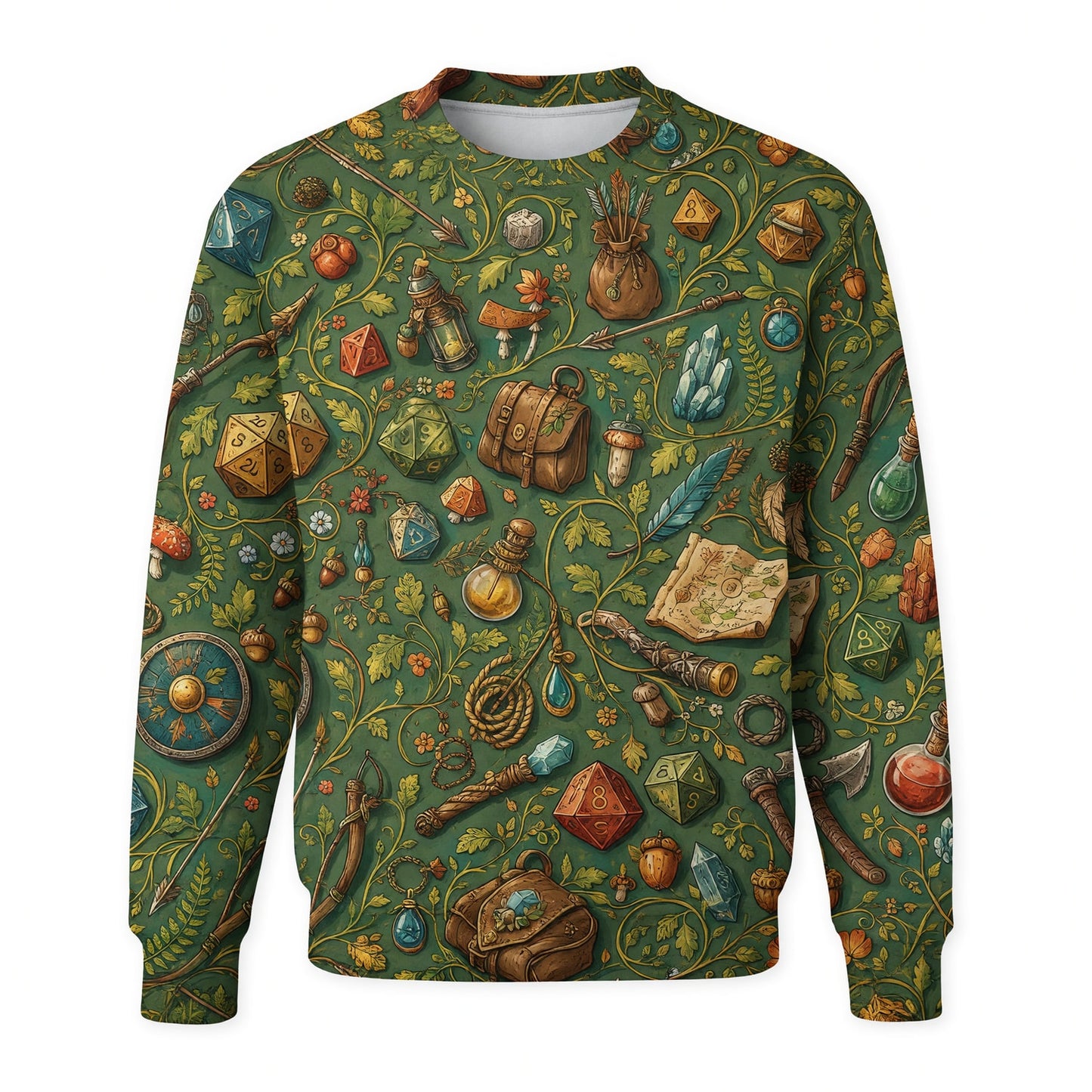 Fantasy Dungeon Dice AOP T-Shirt - Fantasy RPG Pattern Apparel