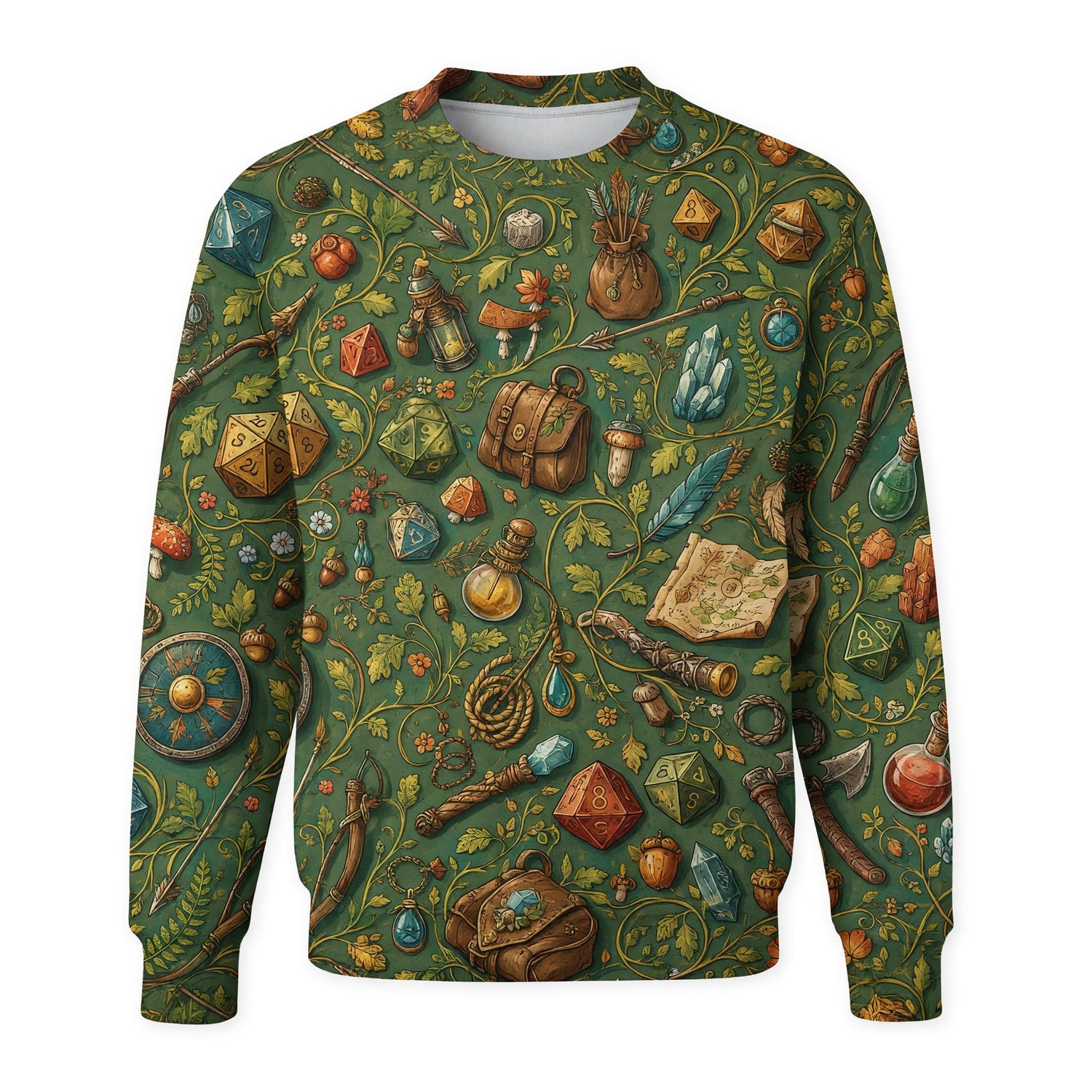 Fantasy Dungeon Dice AOP T-Shirt - Fantasy RPG Pattern Apparel