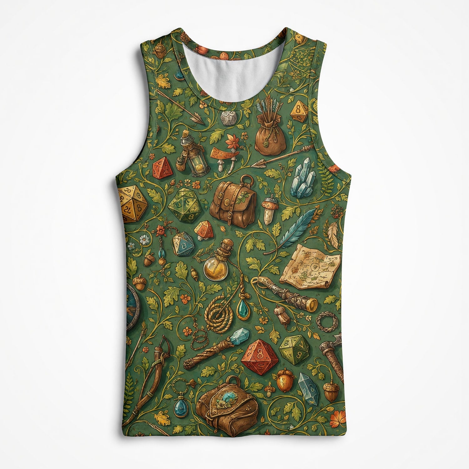 Fantasy Dungeon Dice AOP T-Shirt - Fantasy RPG Pattern Apparel