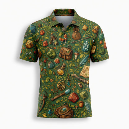 Fantasy Dungeon Dice AOP T-Shirt - Fantasy RPG Pattern Apparel