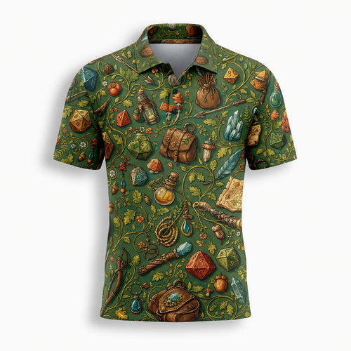 Fantasy Dungeon Dice AOP T-Shirt - Fantasy RPG Pattern Apparel