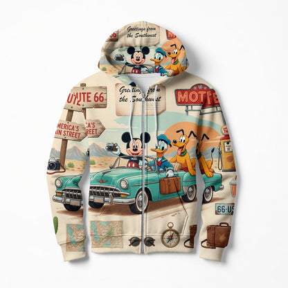 Route 66 Mouse AOP Apparel - Vintage Road Trip Streetwear