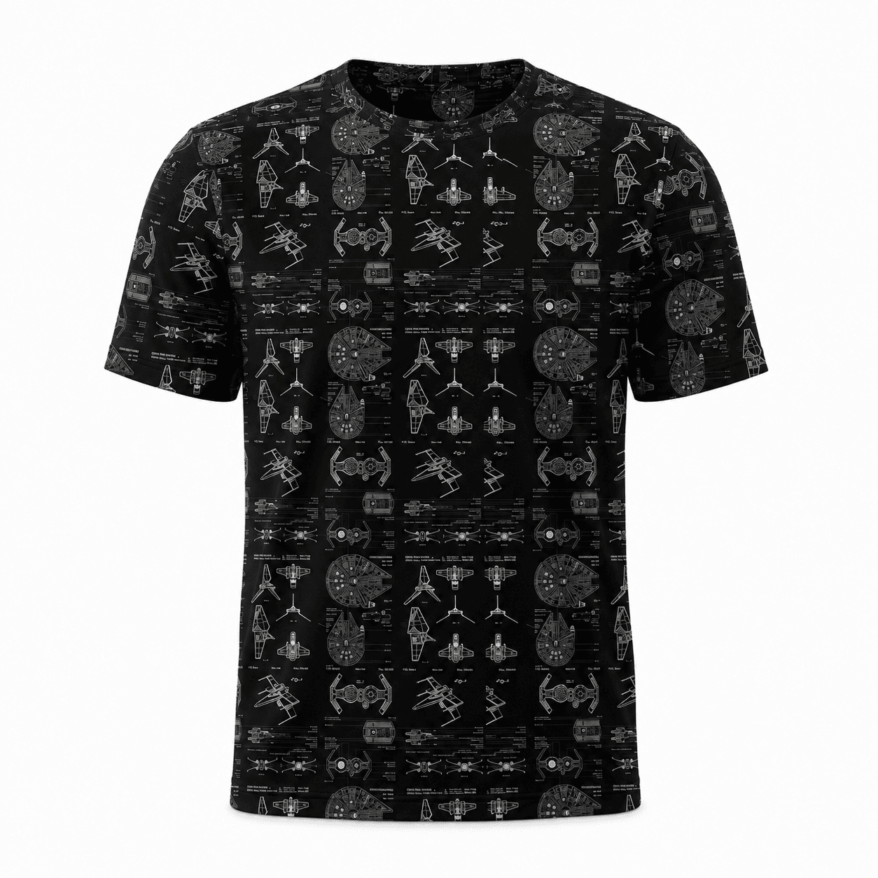 Galactic Starship Blueprint AOP Apparel