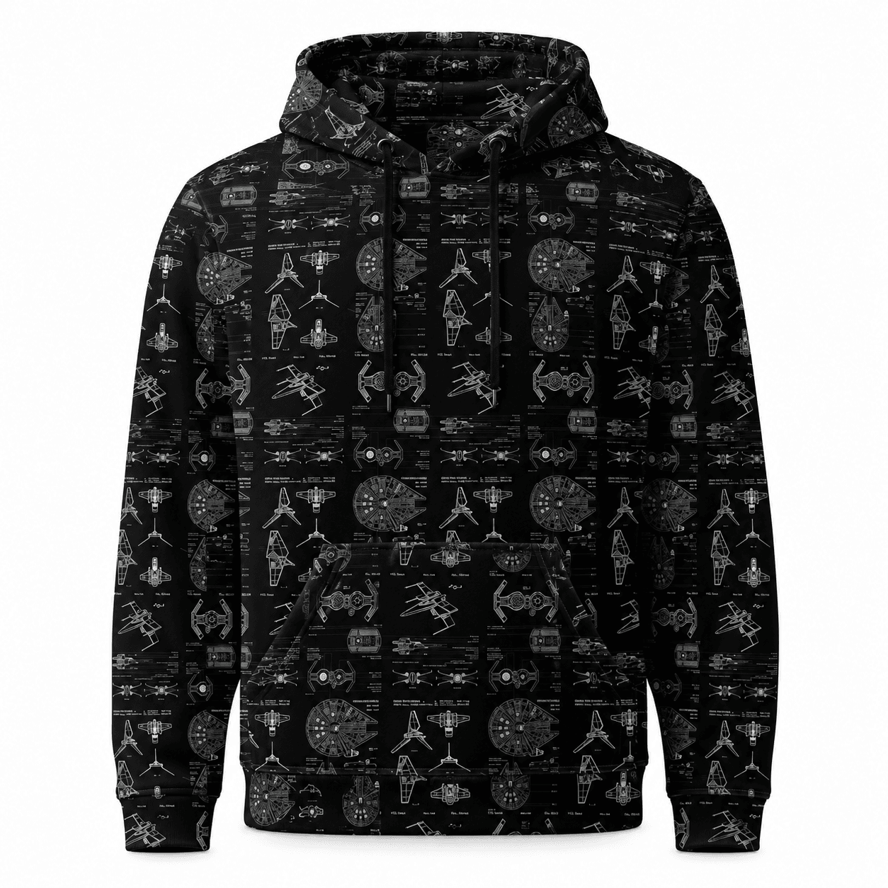 Galactic Starship Blueprint AOP Apparel