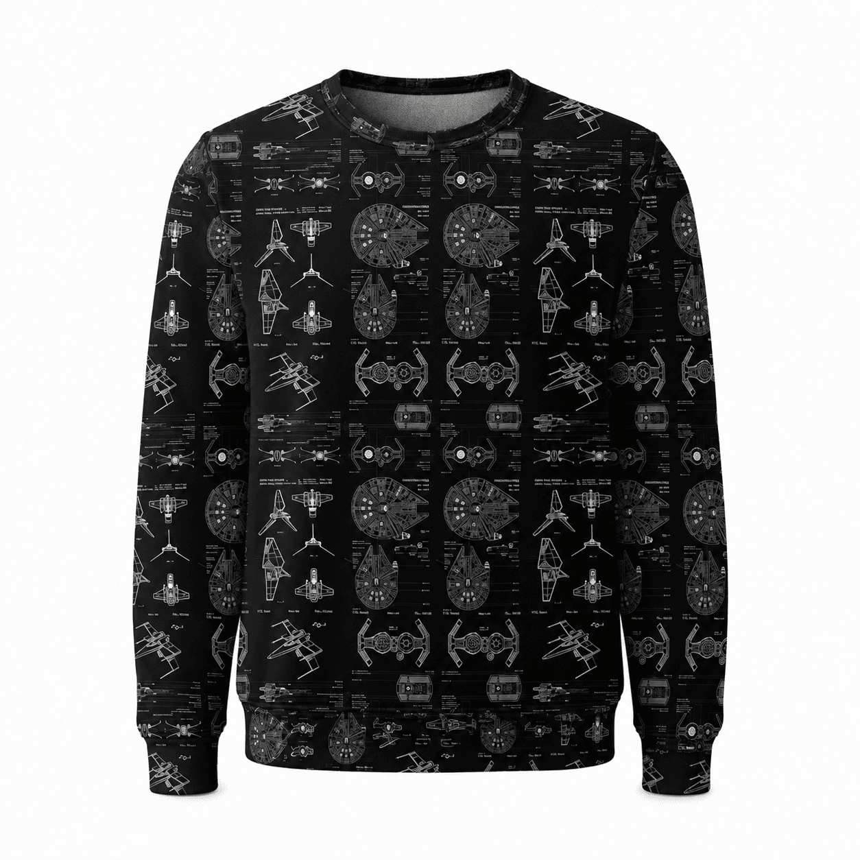 Galactic Starship Blueprint AOP Apparel