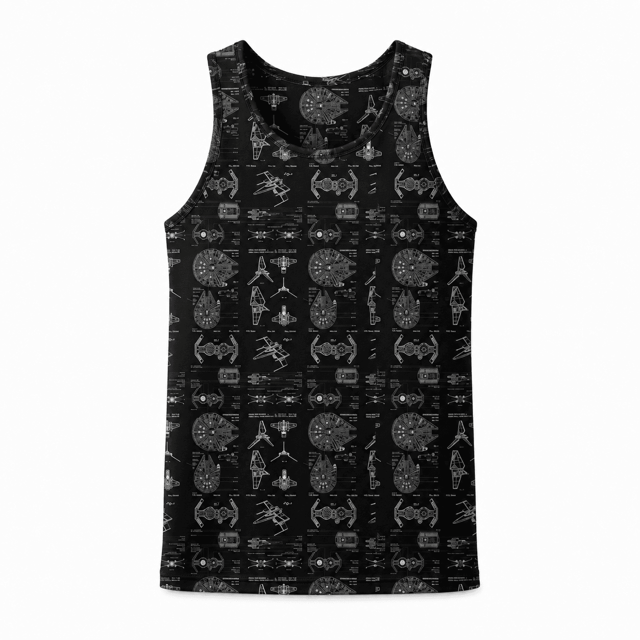 Galactic Starship Blueprint AOP Apparel