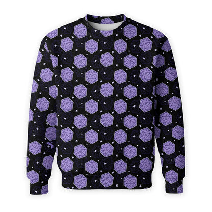 D20 Dice AOP T-Shirt - Purple RPG Tabletop Gaming Pattern