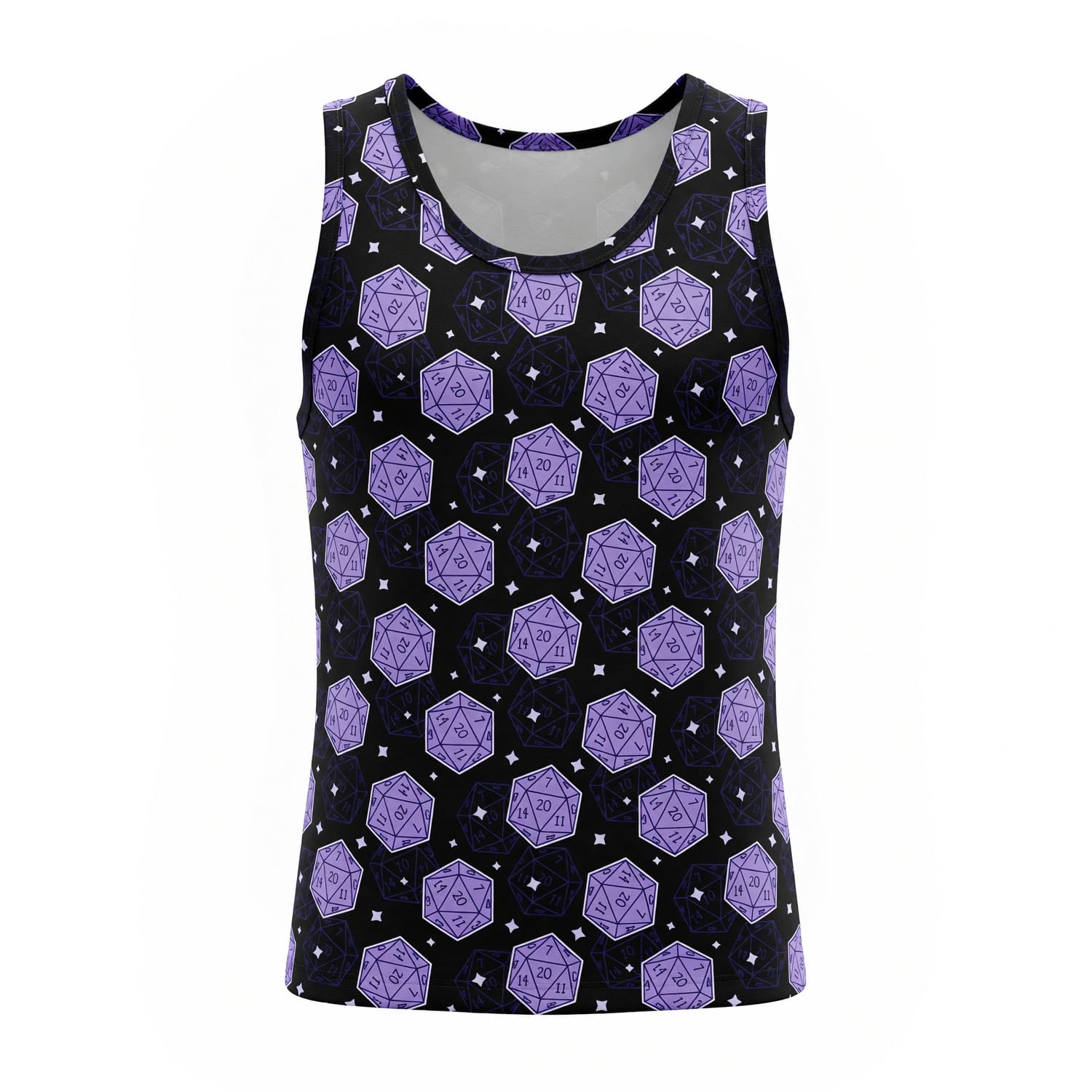 D20 Dice AOP T-Shirt - Purple RPG Tabletop Gaming Pattern