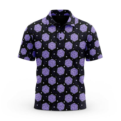 D20 Dice AOP T-Shirt - Purple RPG Tabletop Gaming Pattern