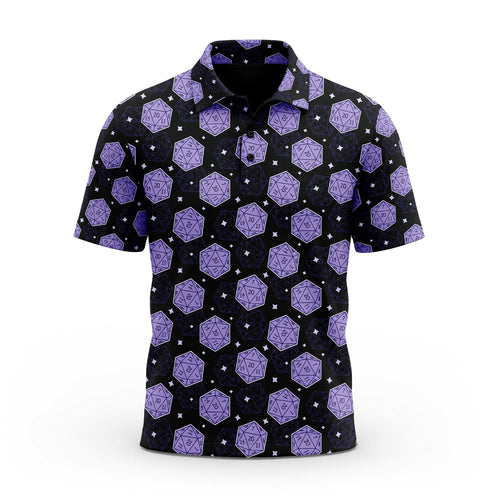 D20 Dice AOP T-Shirt - Purple RPG Tabletop Gaming Pattern