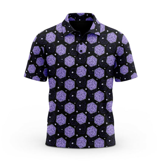 D20 Dice AOP T-Shirt - Purple RPG Tabletop Gaming Pattern