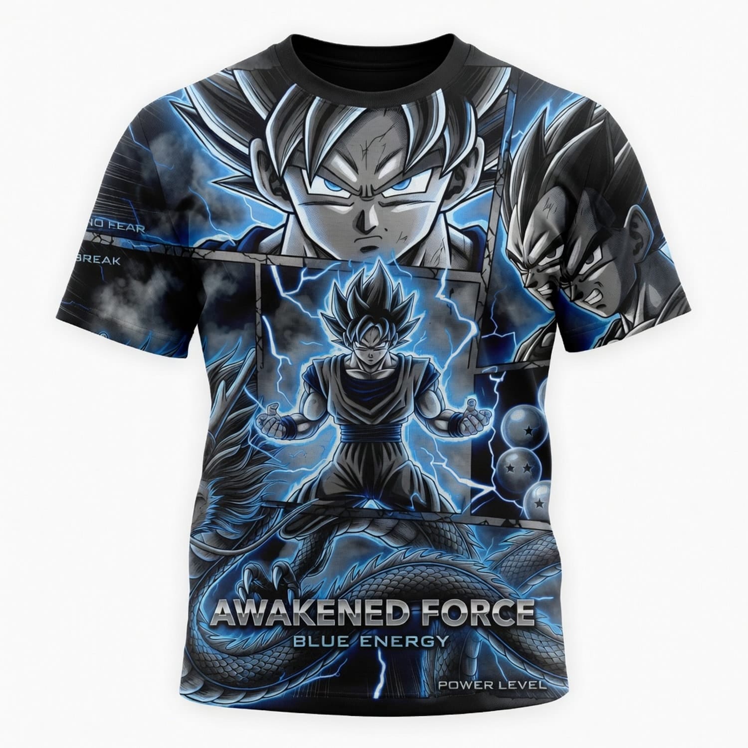 Anime Warrior Awakened Force Blue Energy All Over Print Apparel