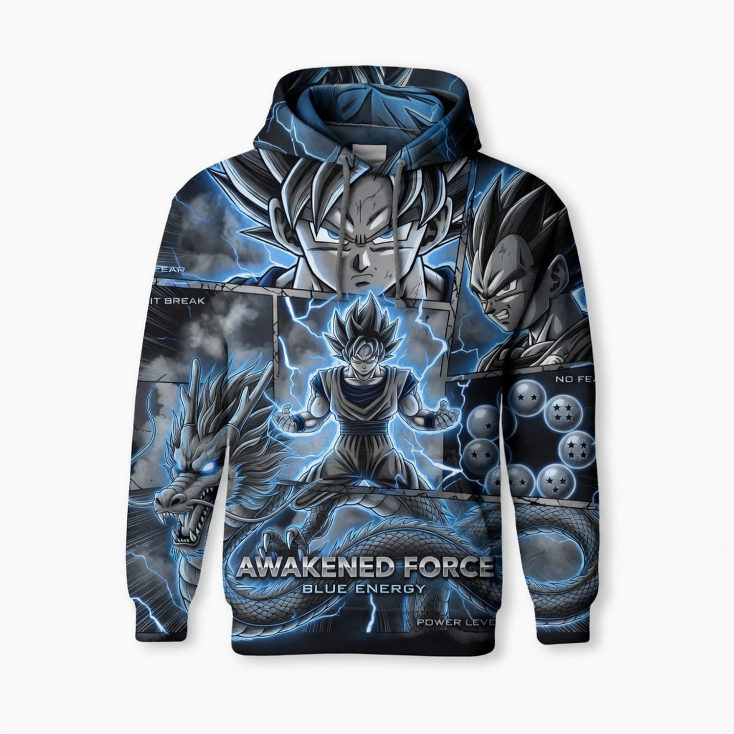 Anime Warrior Awakened Force Blue Energy All Over Print Apparel