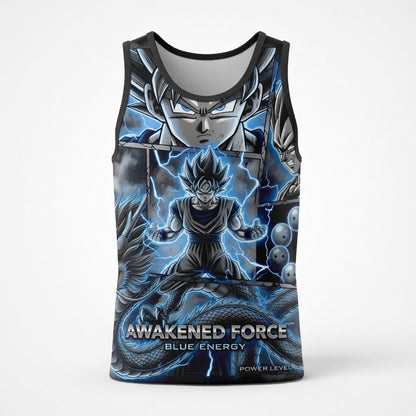 Anime Warrior Awakened Force Blue Energy All Over Print Apparel