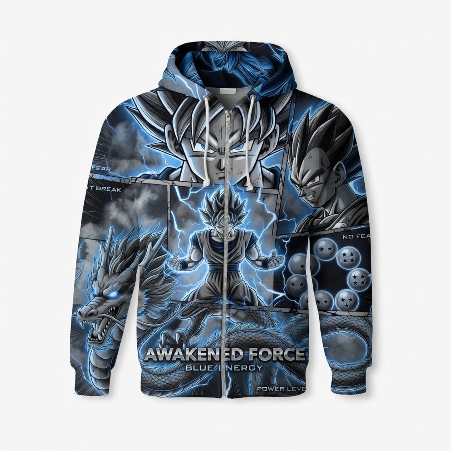 Anime Warrior Awakened Force Blue Energy All Over Print Apparel