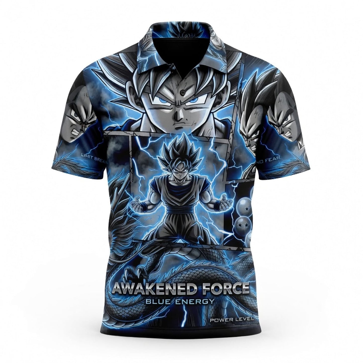 Anime Warrior Awakened Force Blue Energy All Over Print Apparel